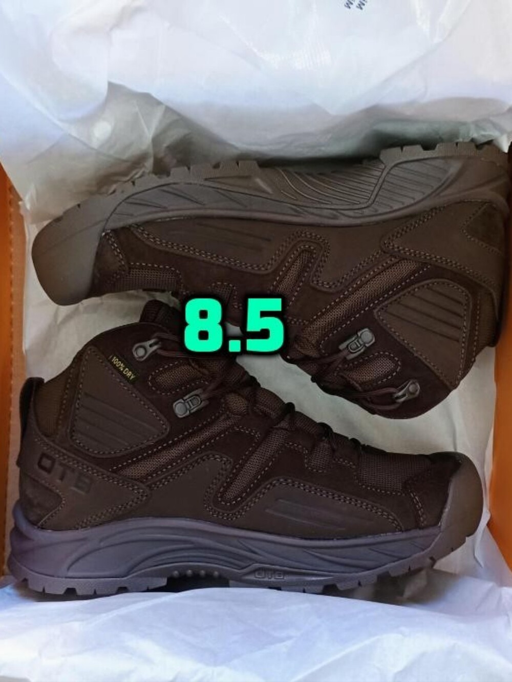 New Men's OTB Waterproof Tactical Boots, Brown, 8.5